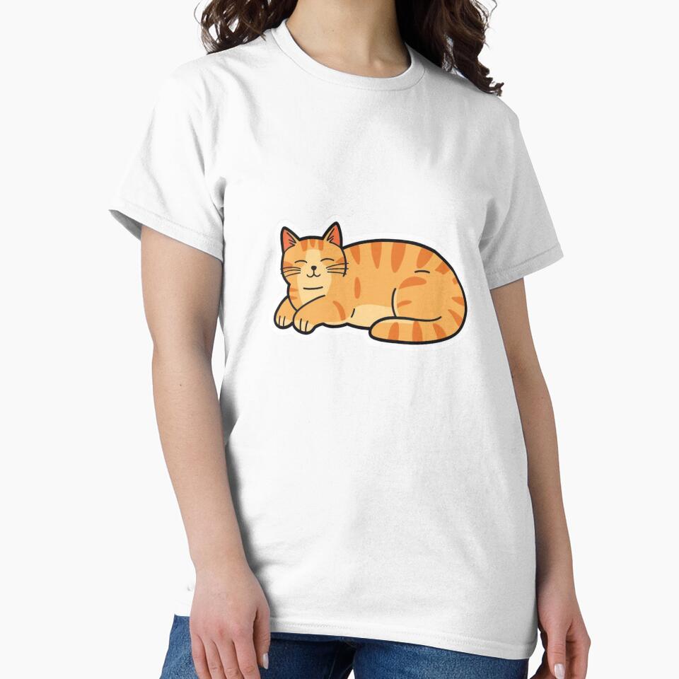 Chubby Loaf Cat Orange Tabby Sticker for Cat Lovers by NeonNerd Studio