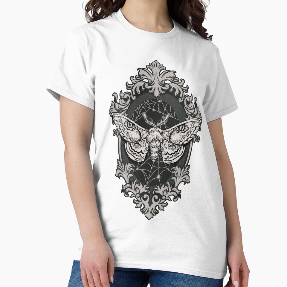 Victorian Goth Moth in Frame - Monotone by Arcane Orchid
