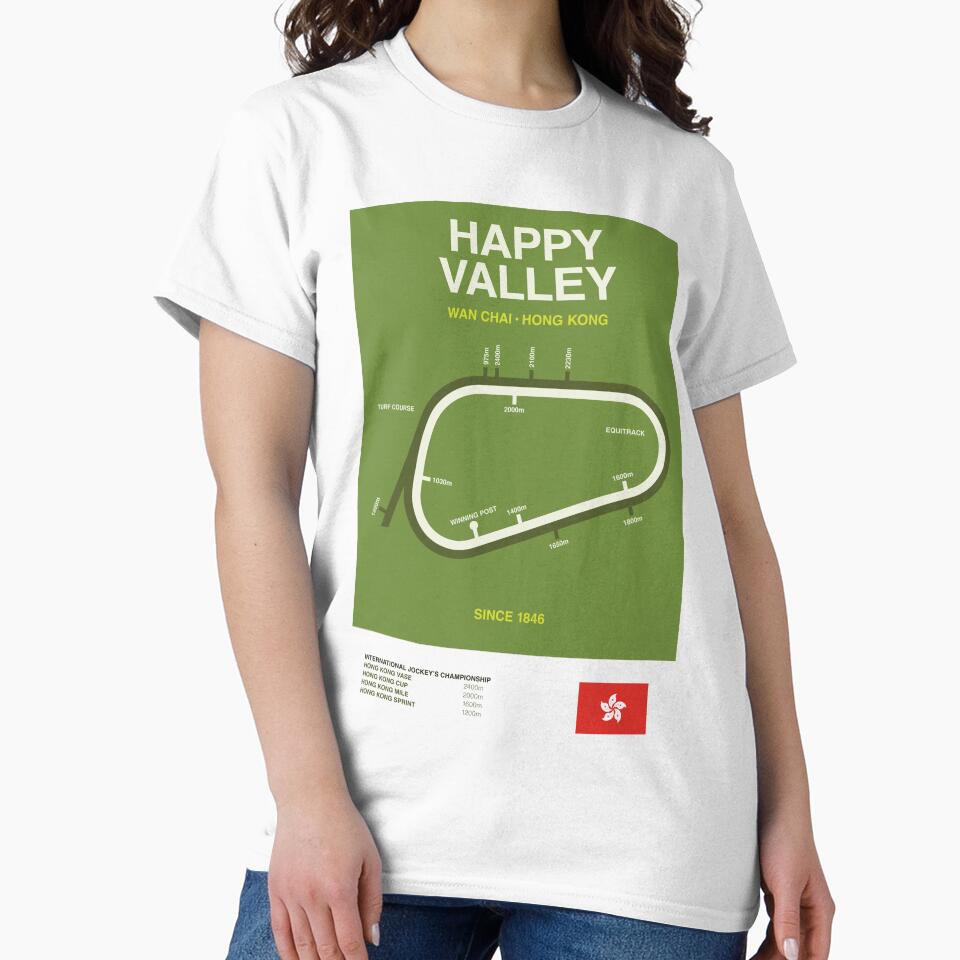 Minimalist Happy Valley Horse Racing Course Line Print by The Circuit Collection
