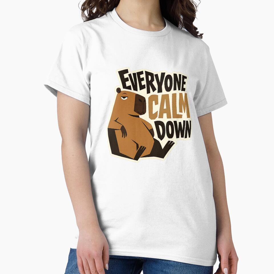 Everyone calm down capybara sticker (Samurai Jack Inspired) by RupacDesign