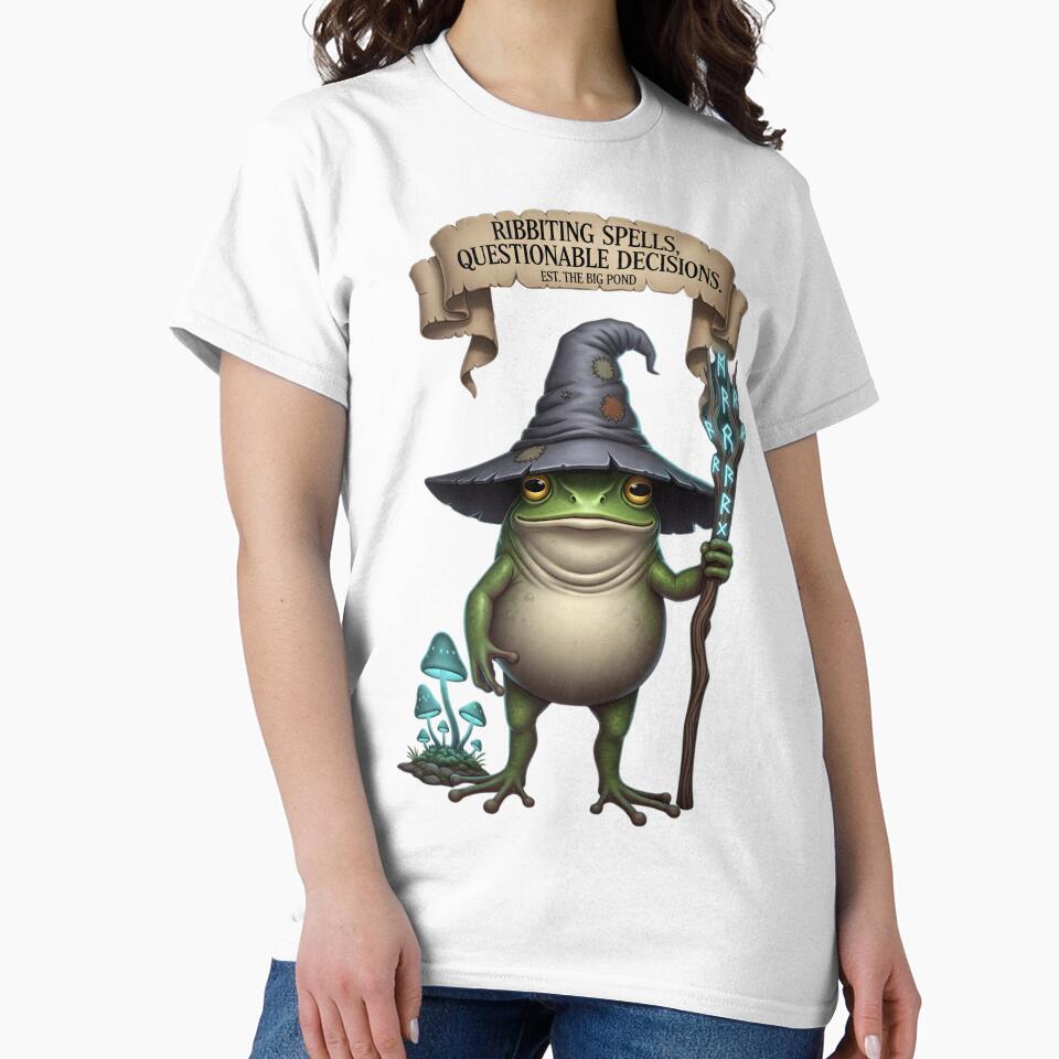 Frog Wizard of the Mossy Forest – Goblincore Fantasy Frog by Mythic Ink Studio