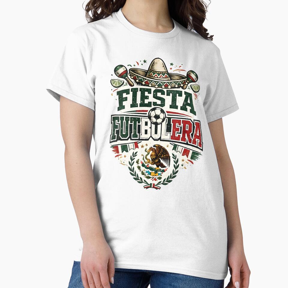 Fiesta Futbolera Mexico Soccer Shirt Mexican Football Fan Party Futbol Patriotic Design by Martin's_Design