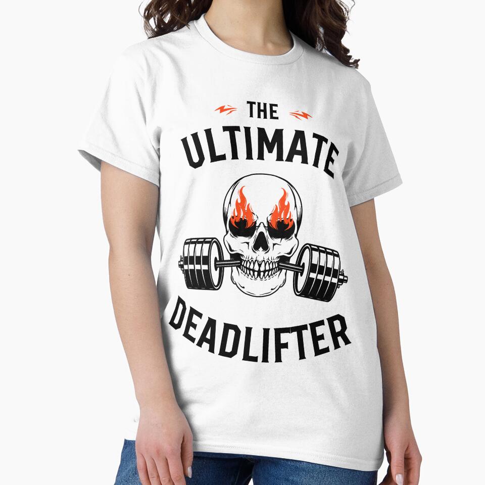 Black White Red Modern Aesthetic Skull Illustration Fitness T-Shirt by moro-arts