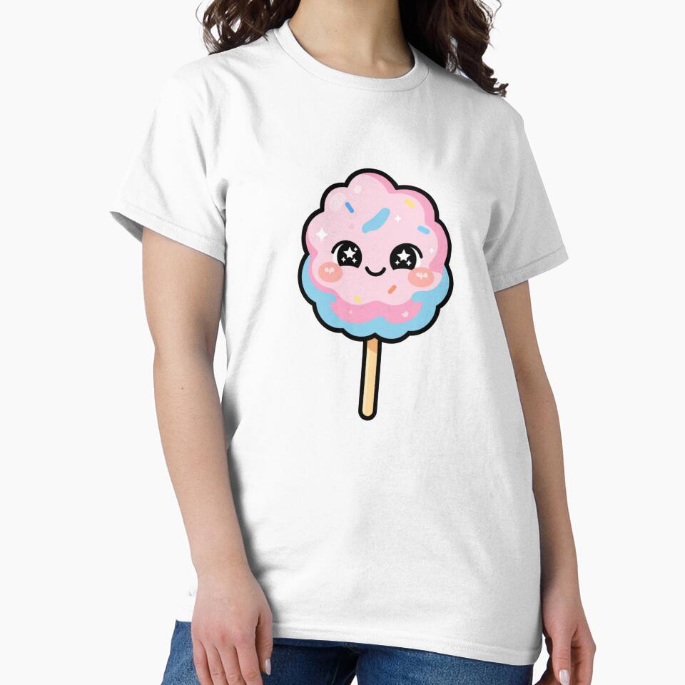 Cute Dreamy Kawaii Cotton Candy Cartoon | Adorable Cotton Candy Sticker & Gift Design by Rood Art Studio