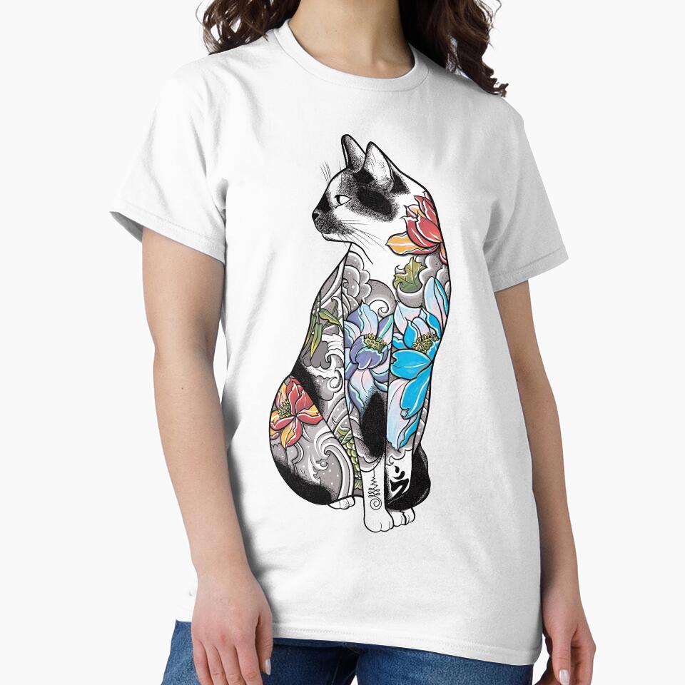 Cat in Lotus Tattoo by runcatrun