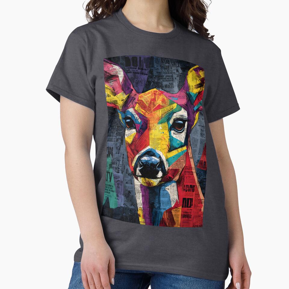 Protect the Wild Deer - Dynamic Face Composition with Colorful Patterns and Typography by OlfactoART Studio