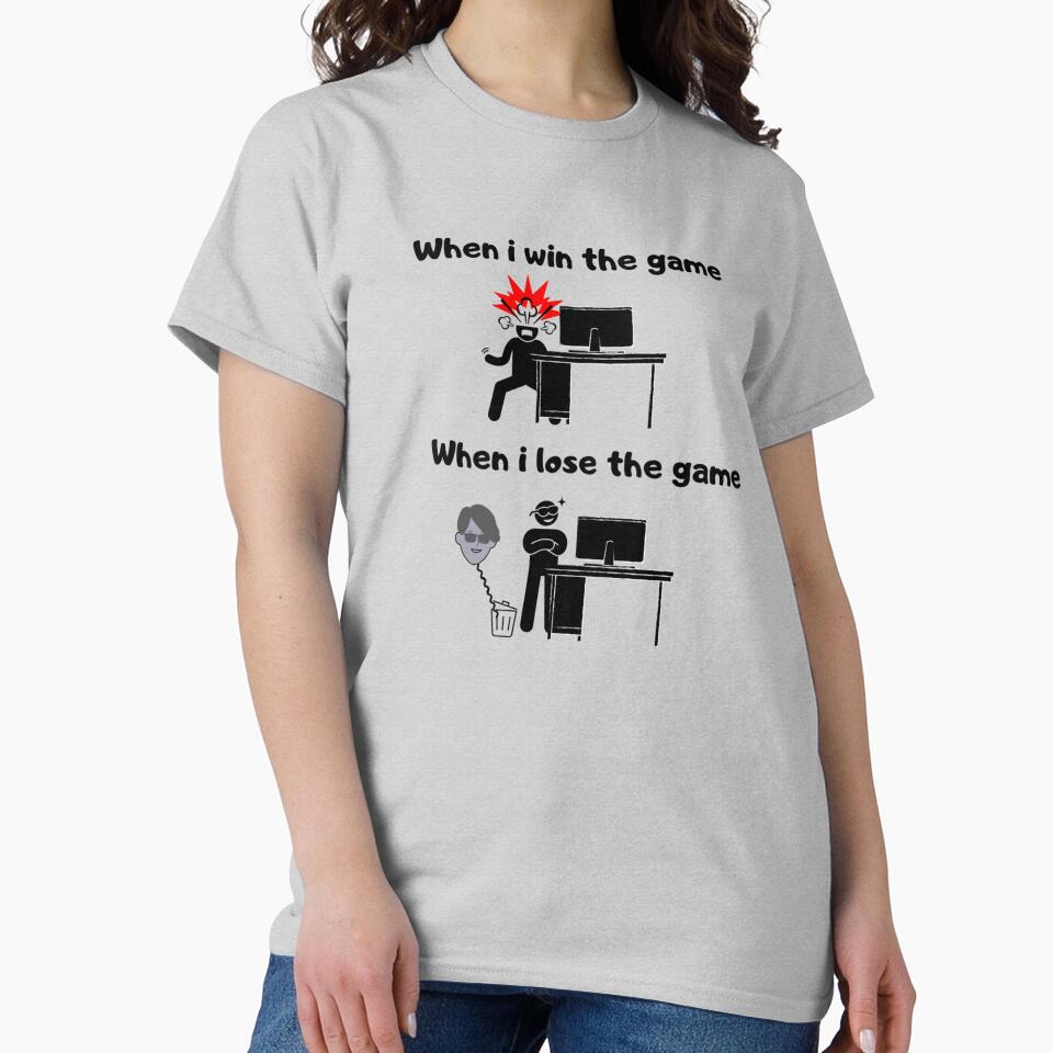 When I win the game VS when I lose the game – Test based illustration design – Black text by Nemesiscrowd