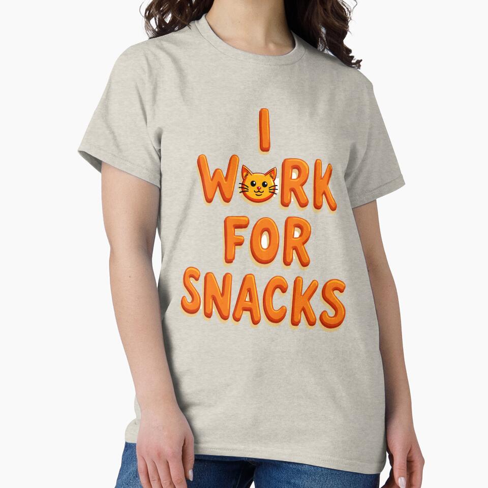 I Work for Snacks – Funny Cat Developer Humor for Programmers & Cat Lovers by FeelFreeStore