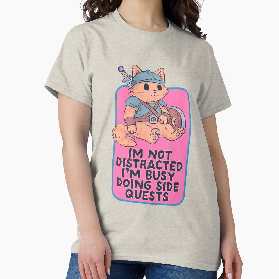 I’m Not Distracted I’m Busy Doing Side Quests – Funny Gamer Cat by Jess.a.creates