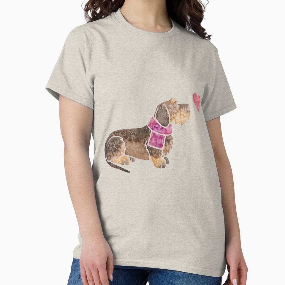 Watercolour Dachshund (wirehaired) by animalartbyjess
