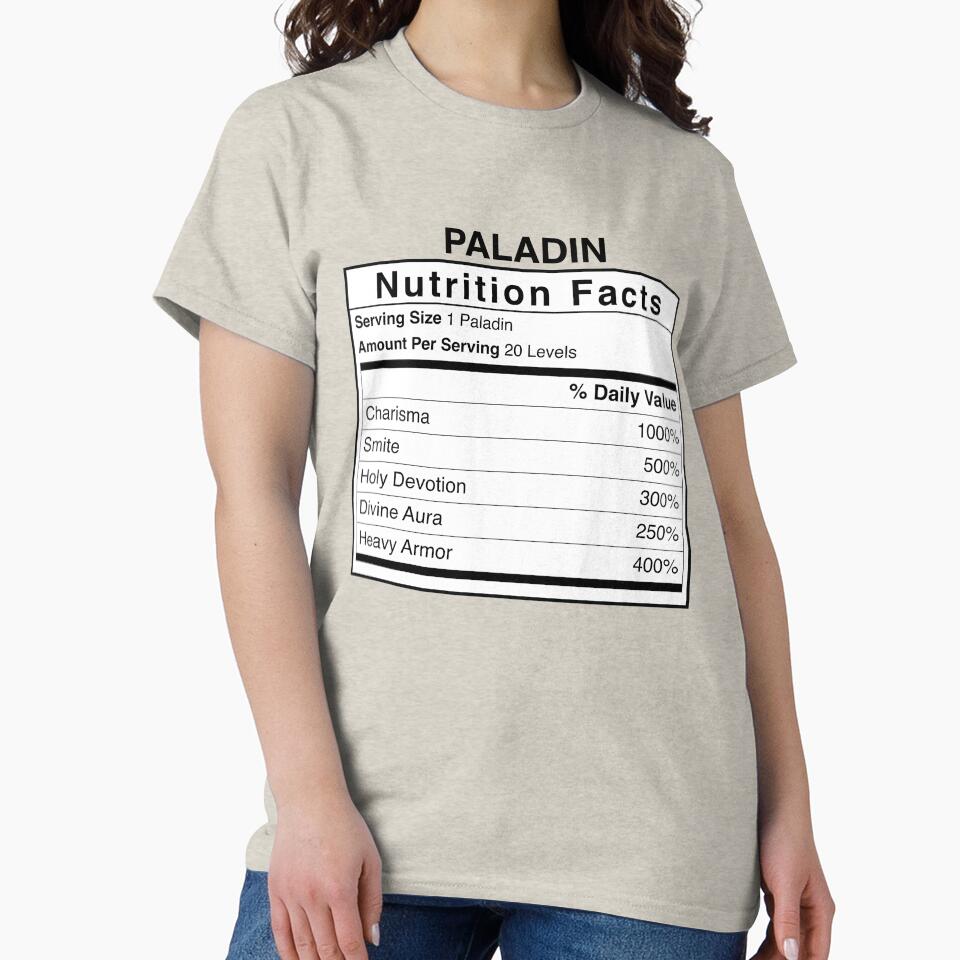 D&D Paladin Nutrition Facts by erincrnkdesign