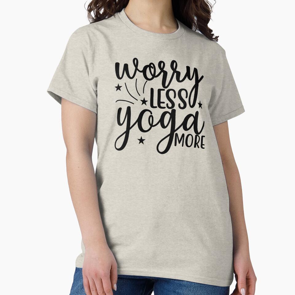 Yoga Saying Worry Less Yoga More Motivational Quote by SoccaTamam