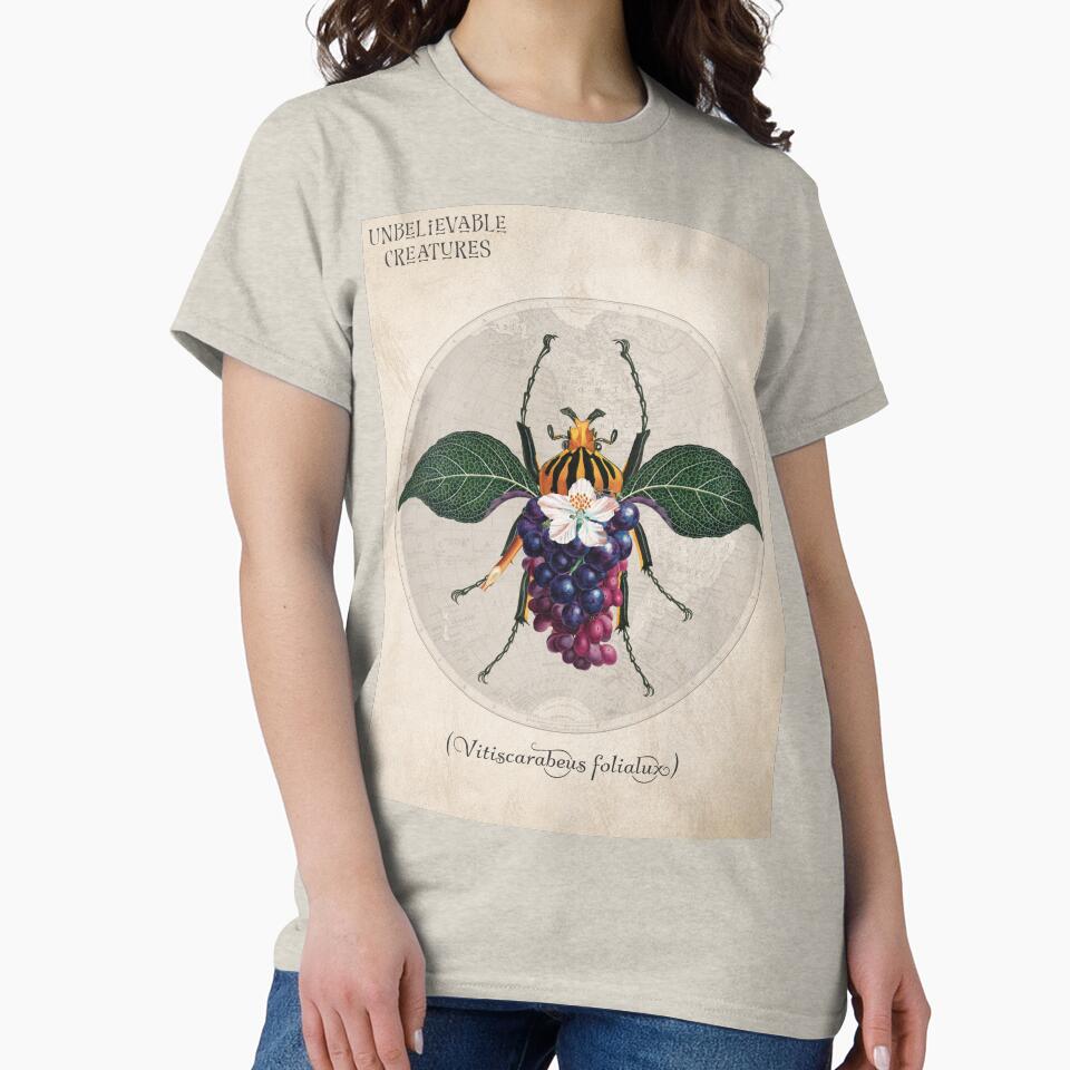 Vitiscarabeus Folialux | Surreal Grape Beetle Collage Creature by Becky-Poppins