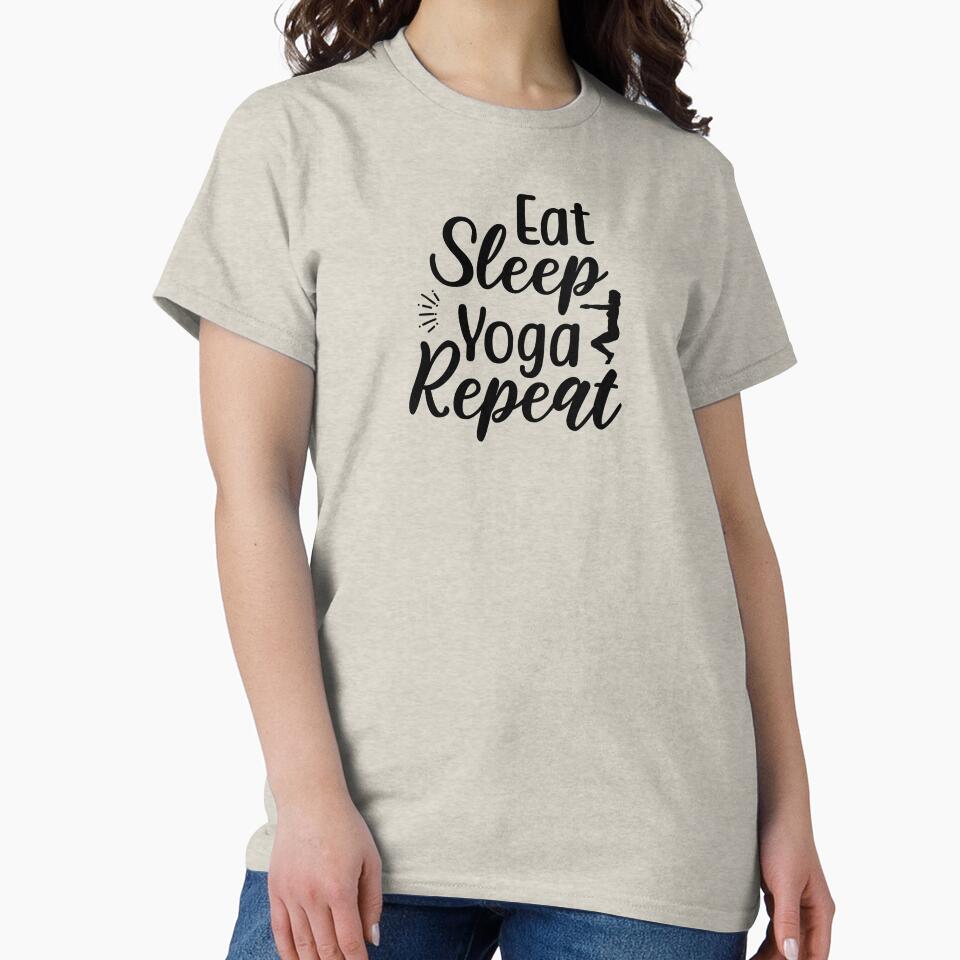 Yoga Quote Eat Sleep Yoga Repeat Motivational Saying by SoccaTamam