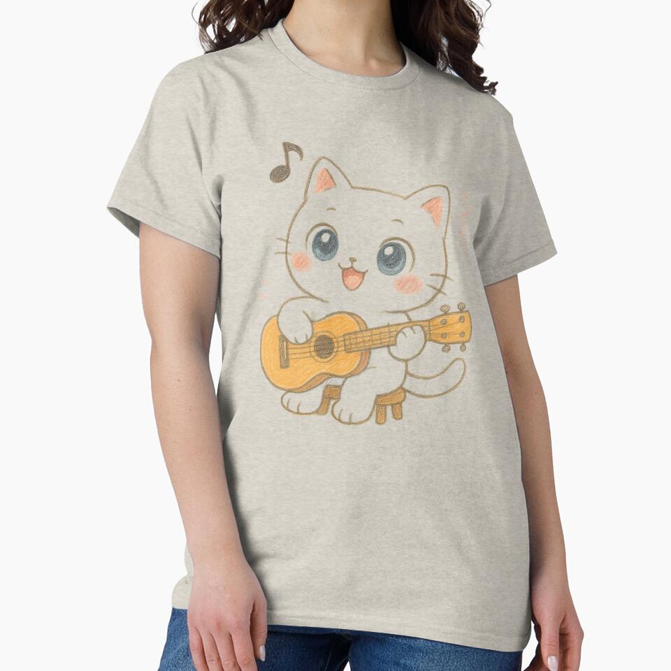 Singing Cat with Guitar, Purrfectly Musical Vibes, cat lover by johnnie2749