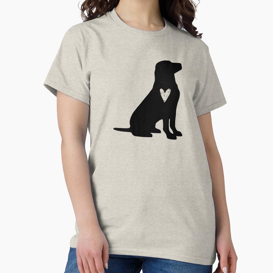 Labrador Retriever Black Silhouette Heart Love Dog Cute by Omoozo