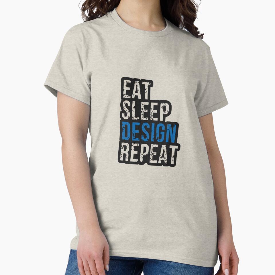 Eat Sleep Design Repeat - Grunge Typography by A9DesignStore
