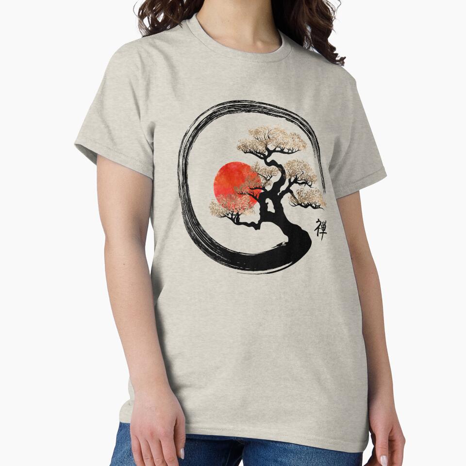 Enso Circle and Bonsai Tree on Canvas by k9printart