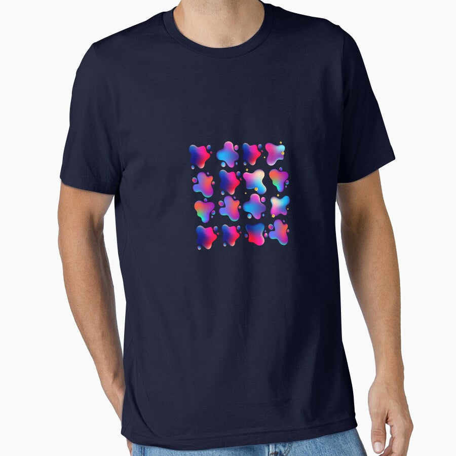 Vibrant Neon 3D Liquid Gradient Blobs with Gold Accents by SolutionsArt