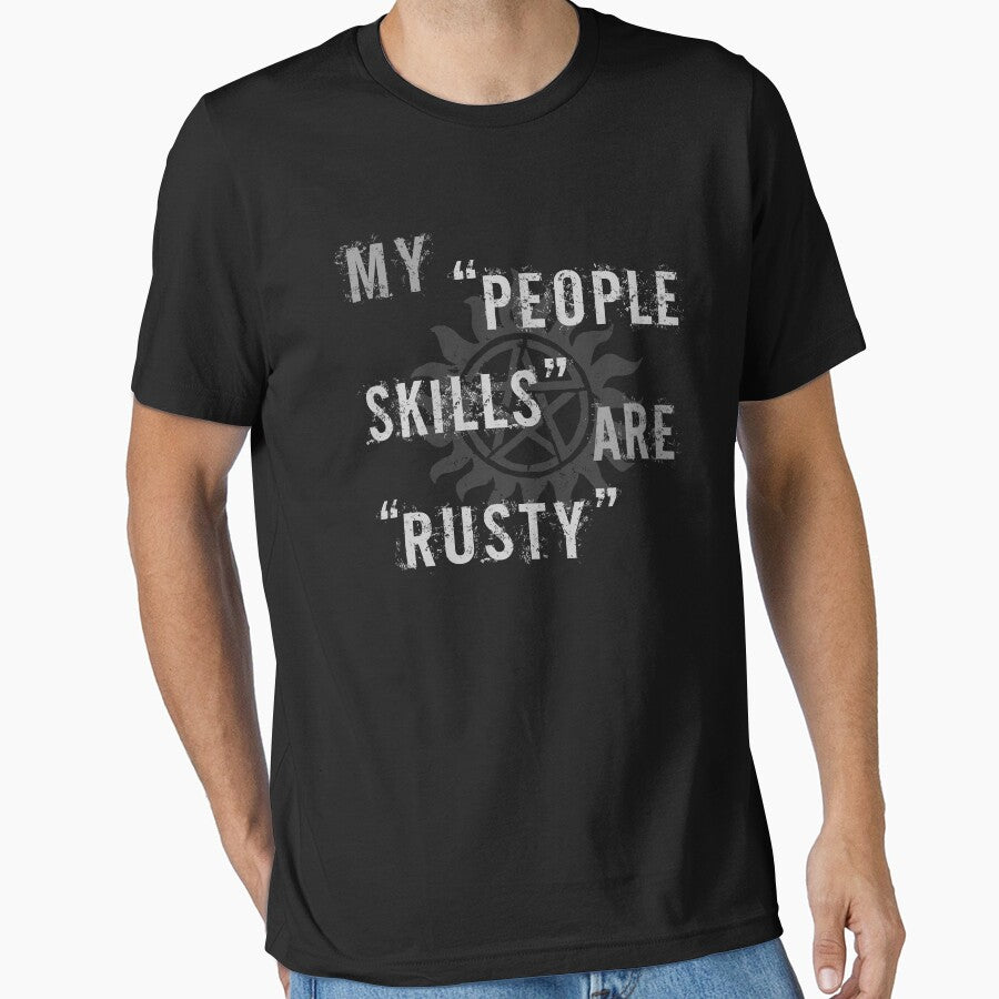 Supernatural Castiel 'People Skills' T-Shirt by thepixelgarden