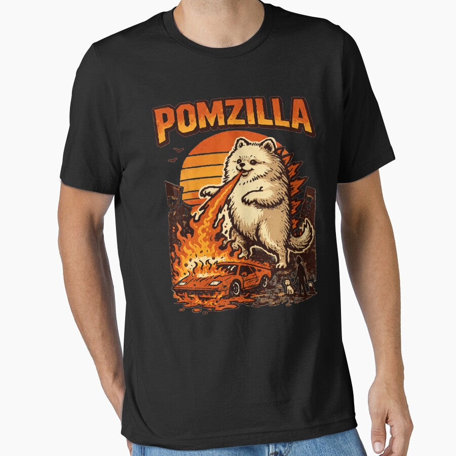 Pomzilla Pomeranian Monster Dog Humor by IdealDo