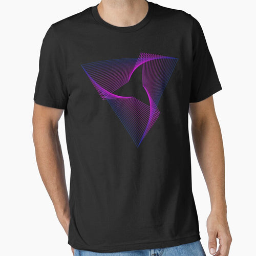 Abstract Geometry Line Art Neon Triangle by Denis Marsili