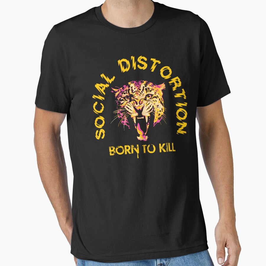Social Distortion Born To Kill Vintage Tiger Punk Rock Design by phoebelevine