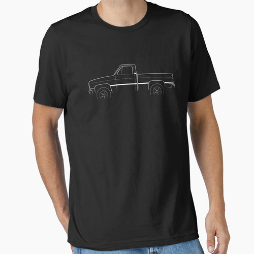 4x4 Chevy Silverado - profile stencil, white by mal-photography