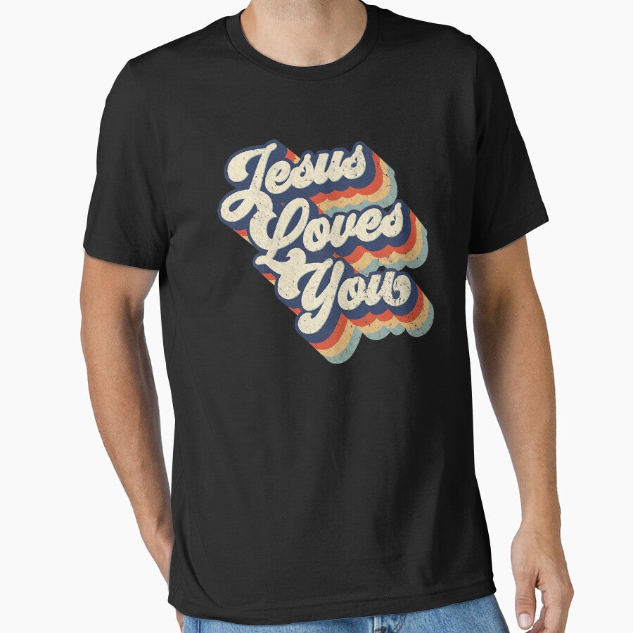 Jesus Loves You Retro Vintage Style by Helge Scheffler