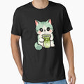 Cute Kitten Drinking Matcha | Japanese Tea Cat Shirt by Nuttajak