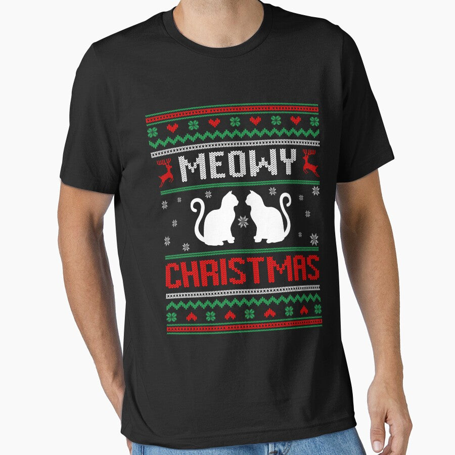 Meowy Cat Lover Ugly Christmas Sweater by RetroStyle247