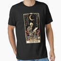 the reader antique tarot cartomancy - skull and mushrooms with moon by nemgagenpe