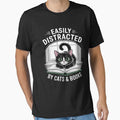 Easily Distracted By Cats & Books Black Cat And Book Lover by KingsLife1994