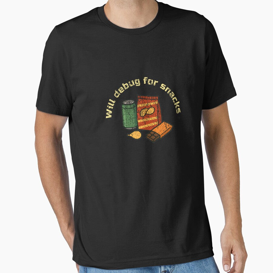 Will Debug for Snacks – Coder Humor Tee by DanielBDesigns
