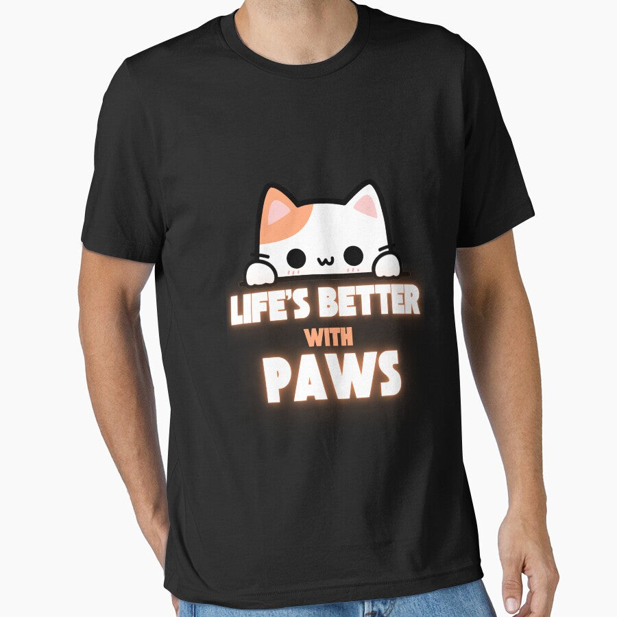 Life's Better with Paws – Cute Kawaii Cat by EagleVisionary