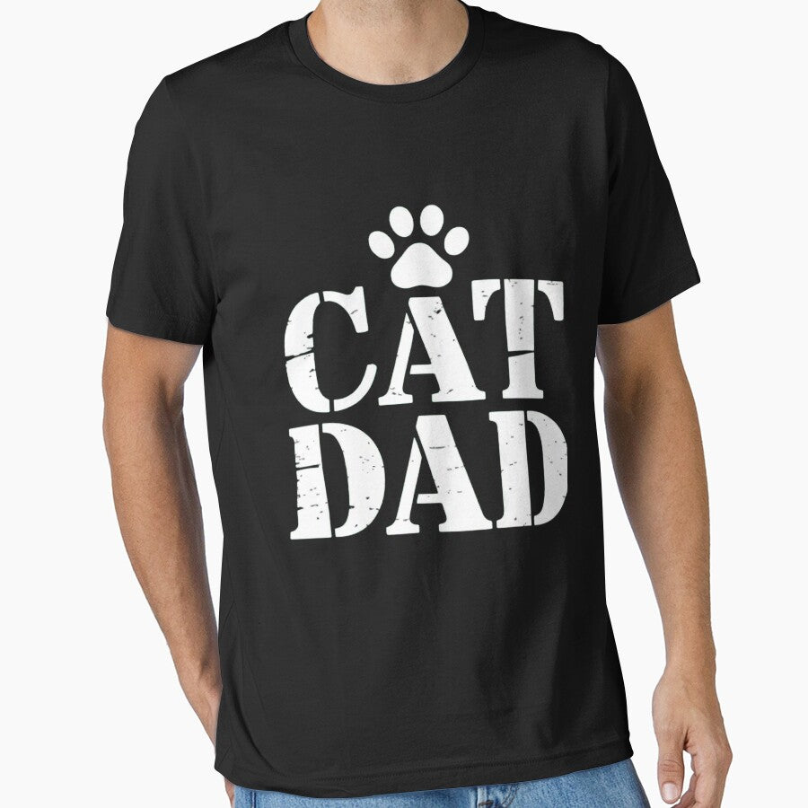 Cat Dad with Paw Print Perfect for Cat Lovers by ArnethiaHoward