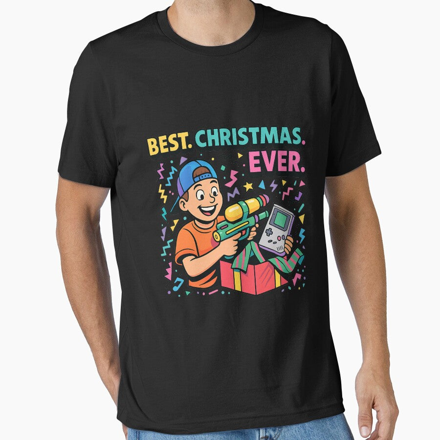 Best Christmas Ever Retro 90s Kid Gift – Game Boy & Super Soaker Holiday Art by AddictiveDesign