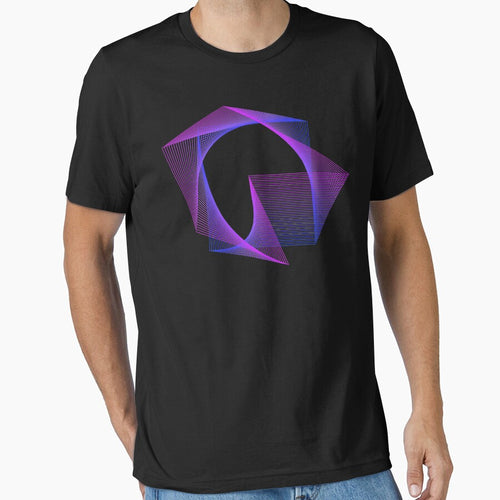 Abstract Geometry Line Art Neon Distorted Square by Denis Marsili