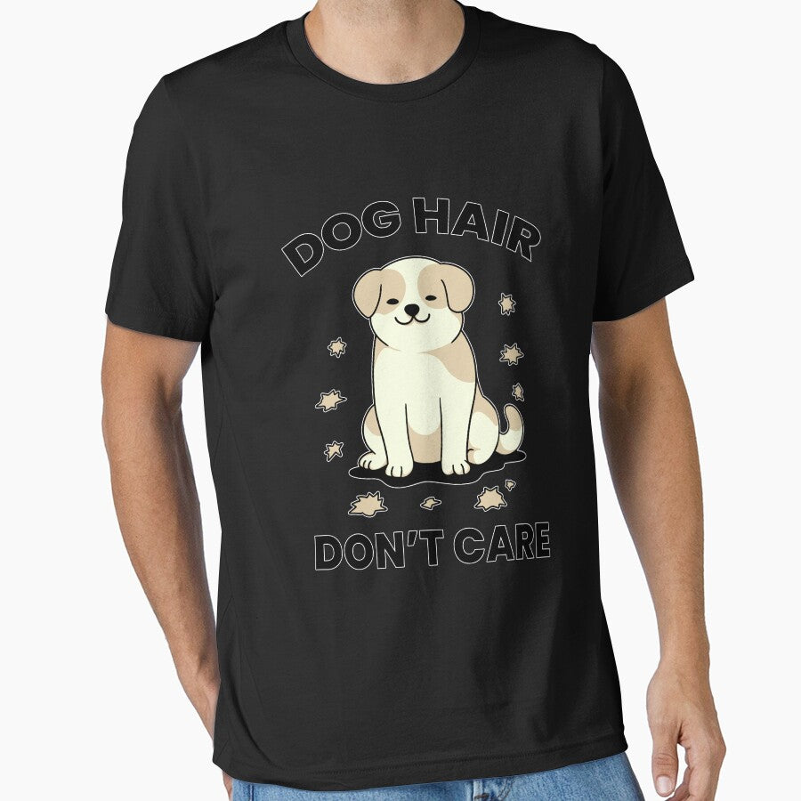 Dog Hair, Don’t Care – Cute Dog Lover Funny Quote Illustration by Kewessthetic