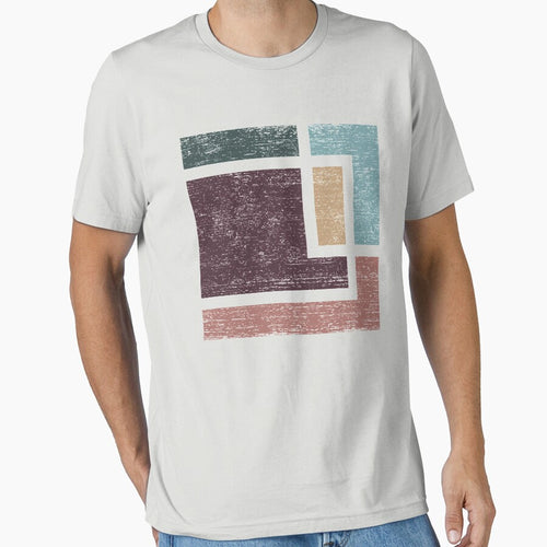 Abstract Geometry with Earth Tones Distressed Design by Denis Marsili
