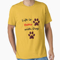 Dog LoverLife is Better with Dogs Funny Letter Print Short Sleeve Top Blouse by pheno menal