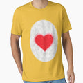 Retro Care Belly Design with Red Heart and Pink Outline Icon by andabelart
