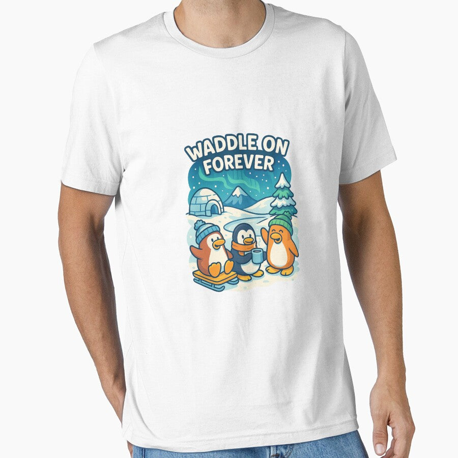 Waddle On Forever – Nostalgic Arctic Penguin Hangout by Stilll Waters Studio