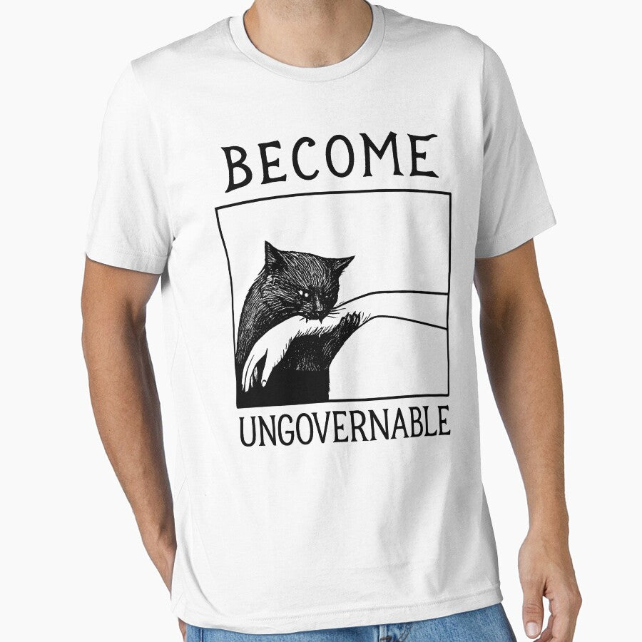 Become Ungovernable - Black Cat Biting Hand Funny Meme by will freed18