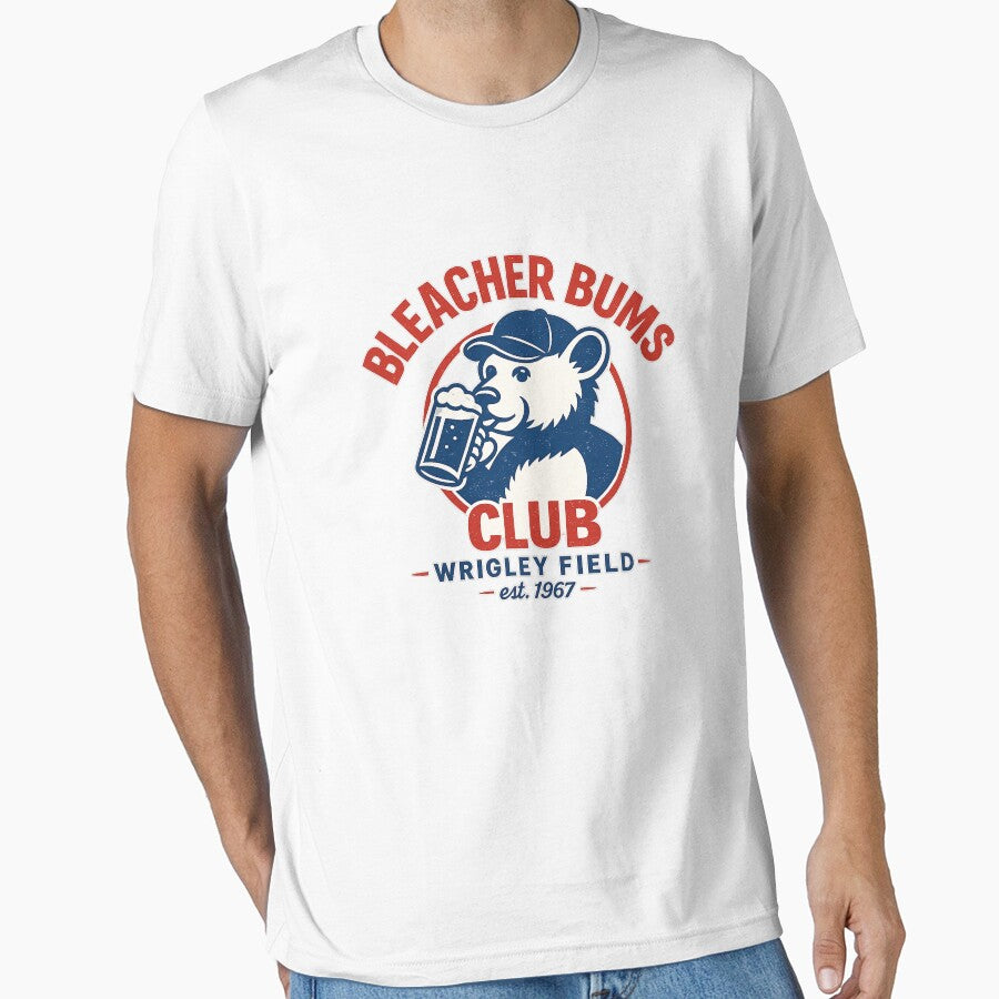 Bleacher Bums Club Wrigley Field Vintage Baseball Drinking Shirt by GhostDawgs