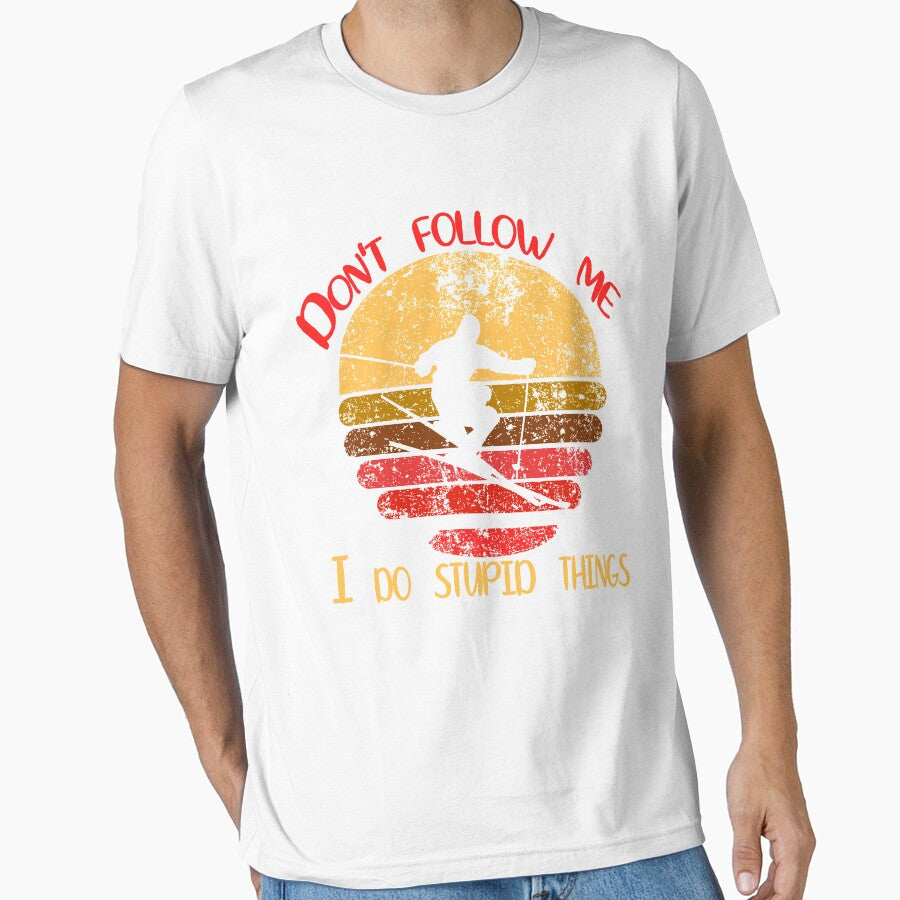 Don't  Follow Me I Do Stupid Things Vintage Retro Sunset by kd4tee
