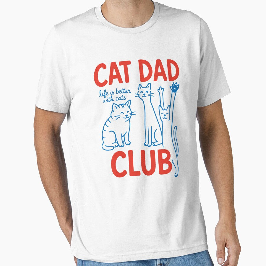 Cat Dad Club Shirt – Cute Minimalist Cat Lover Design for Men Who Love Cats – Life Is Better With Cats by tigger shop