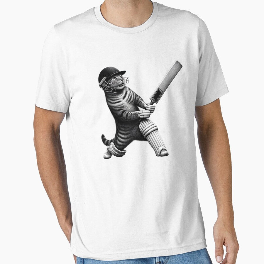 Vintage Cat Playing Cricket Kitten Lover Cricket Player by Kimberley King Art  King Art