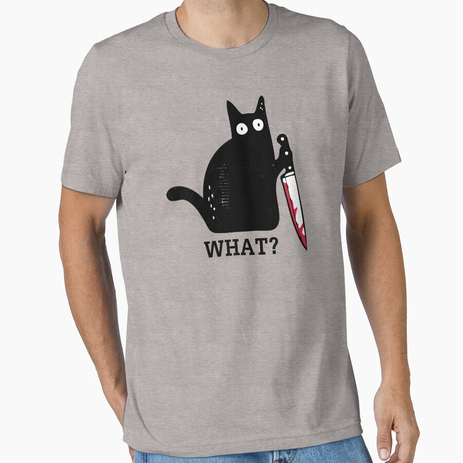 What? Cat with Knife - Distressed design by risible