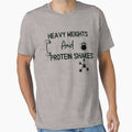 Heavy weights and protein shakes  - Funny Gym Quote by unique things